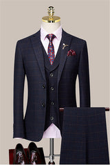 men-formal-suit-set-navy-blue-plaid-peaked-lapel-men-slim-fit-suits