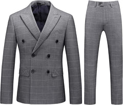 customize-formal-deep-gray-double-breasted-plaid-men-suits-for-business