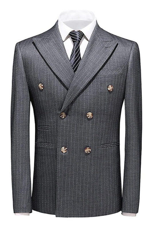 men-classic-formal-deep-gray-double-breasted-peaked-lapel-striped-suits