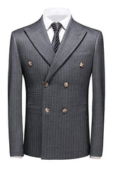 men-classic-formal-deep-gray-double-breasted-peaked-lapel-striped-suits