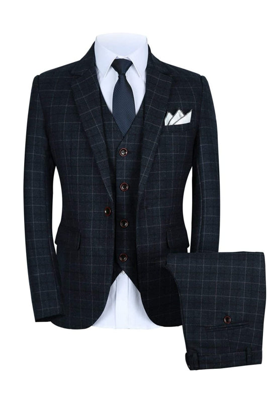 men-formal-black-notched-lapel-suit-three-pieces-plaid-men-suits-for-business