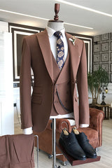 men-suit-fancy-coffee-slim-fit-peak-lapel-three-pieces-business-suits