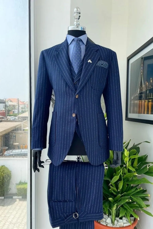 men-dark-blue-notched-lapel-striped-three-pieces-bespoke-business-suits