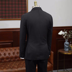 bespoke-suit-for-men-black-striped-peaked-lapel-double-breasted-suits