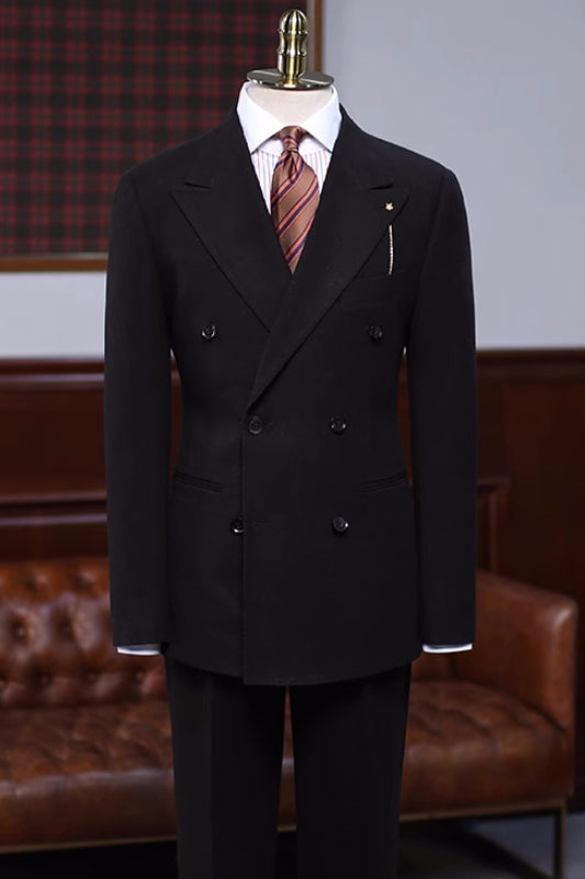 glamorous-formal-black-peaked-lapel-double-breasted-business-men-suits