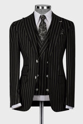 men-formal-suit-black-striped-peak-lapel-three-pieces-business-suits