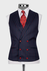 suit-for-men-dark-blue-striped-peak-lapel-three-pieces-business-men-suits