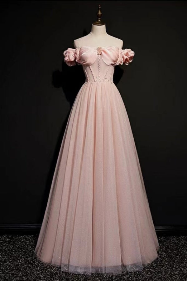 Sweet Pink Sleeveless Sweetheart Evening Ball Gown