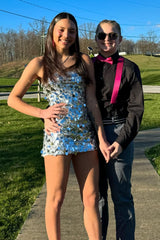 Sparkly Silver Strapless Tight Short Homecoming Dress with Sequins