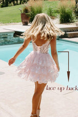 Black Sparkly Sweetheart Tulle Lace Homecoming Dress