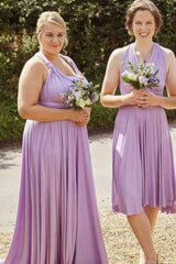 Sleeveless Light Purple Multiway Infinity Simple Bridesmaid Dresses