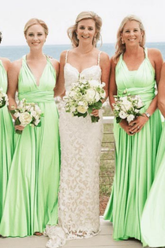 Sleeveless Emerald Multiway Infinity Bridesmaid Dresses with Long