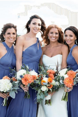 Dusty Blue Ruffles Multiway Infinity A-Line Bridesmaid Dresses