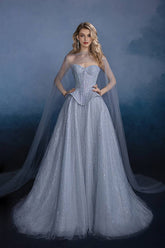 27Dress Elegant Sweetheart Tulle A-line Evening Dress with Rhinestones