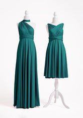 Emerald Empire Long Bridesmaid Dress with Ruching