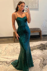 Emerald Sweetheart Sequin Mermaid Long Prom Dress