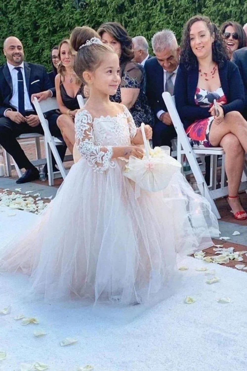 Long Sleeves lace Tulle Flower Girl Dresses From 27dress