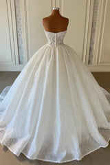 27DRESS Sweetheart Ball Gown Wedding Dress Lace With Pearls