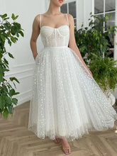 White Sweetheart Tulle A-Line Wedding Dress with Pockets