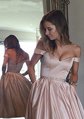 A-line Off-the-Shoulder Sleeveless Short/Mini Homecoming Dress with Beading Pleats-27dress