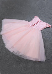 A-line Off-the-Shoulder Sleeveless Tulle Short/Mini Homecoming Dress with Sequins Beading-27dress