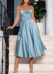 A-Line Strapless Satin Prom Dress for Special Occasion-27dress