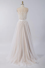 Affordable Sleeveless Jewel Appliques Wedding Dress Tulle Ruffles A-line Bridal Gowns On Sale-27dress