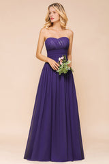 Affordable Sweetheart Sequins Regency Bridesmaid Dress with Pleats-27dress