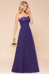 Affordable Sweetheart Sequins Regency Bridesmaid Dress with Pleats-27dress