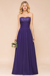 Affordable Sweetheart Sequins Regency Bridesmaid Dress with Pleats-27dress