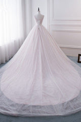 Affordable V-Neck Sleeveless Wedding Dress Lace Appliques Bedaings Long Bridal Gowns On Sale-27dress