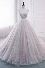 Affordable V-Neck Sleeveless Wedding Dress Lace Appliques Bedaings Long Bridal Gowns On Sale-27dress