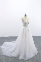 Appliques Strapless Tulle A-line Wedding Dress On Sale-27dress
