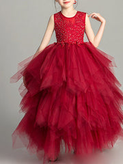 Ball Gown Chiffon Sleeveless Jewel Neck First Communion Flower Girl Dresses-27dress