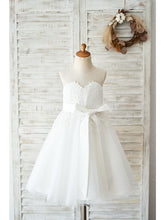 Ball Gown Lace Tulle Sleeveless Jewel Neck Wedding Birthday Flower Girl Dresses-27dress