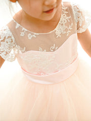 Ball Gown Lace Tulle Wedding Birthday Pageant Flower Girl Dresses-27dress