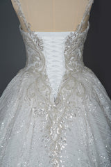 Ball Gown Wedding Dress Tulle Straps With Lace Beads-27dress
