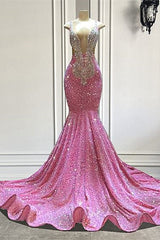 27Dress Chic Long Mermaid Sequined Sleeveless Straps Beading Prom Dress-27Dress