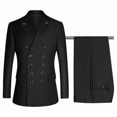 Peaked Lapel Double Breasted Black Business Suits