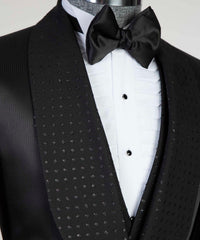 Two Pieces Shawl Lapel Bespoke Black Wedding Suits