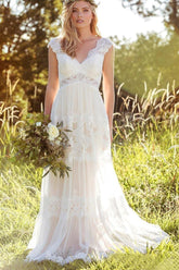 Boho Sweetheart Empire Waist Lace Tulle A-line Wedding Dress From 27dress