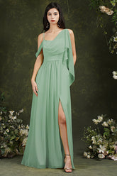 Bridesmaid Dress Side Split Long Chiffon-27dress