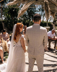 Cap Sleeves Tulle Summer Wedding Dress With Lace-27dress