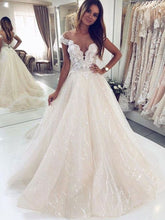 Cap Sleeves Wedding Dress Open Back WIth Appliques-27dress