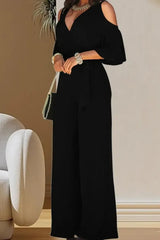 Casual Off-the-Shoulder Short Sleeves Jumpsuits for Women-27dress