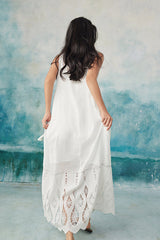 27Dress Casual White Crew Neck Sleeveless A-line Dress