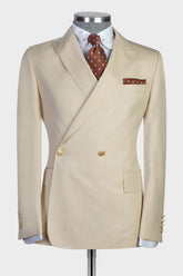 Champagne New Arrival Double Breasted Bespoke Men Suits