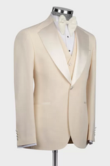 Champagne Notched Lapel Three Pieces Prom Suits
