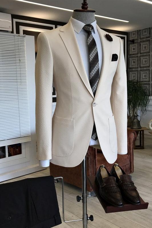 Champagne Notched Lapel Two Pieces Prom Suits