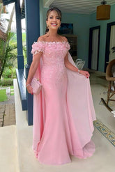 Charming Off-The-Shoulder Mermaid Mother Of The Bride Dress-27dress